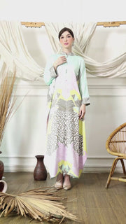 Green Sea Shell long Kaftan 2in1