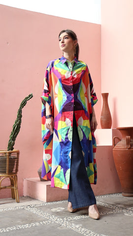 Abstract Button Kaftan