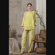 Yellow Sumba R-neck Pant Set