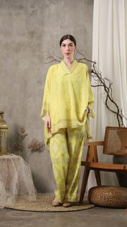 Yellow Sumba V-Neck Pants Set