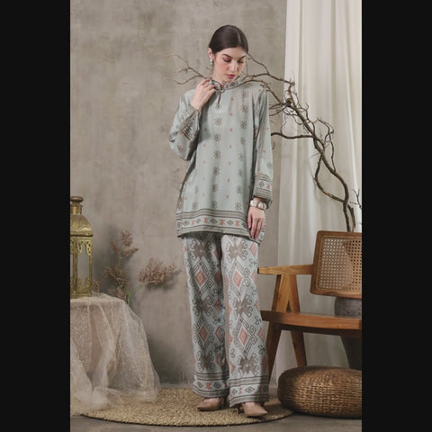 Pistachio Sumba HC neck Long Sleeve Pant Set