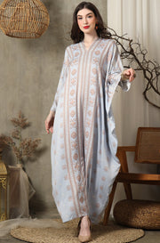 Blue Ikat Long Kaftan