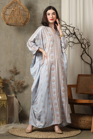 Blue Ikat Long Kaftan