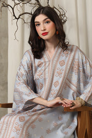 Blue Ikat Long Kaftan