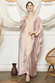 Dusty Pink Songket Kebaya Plain Kaftan.