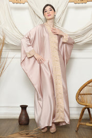 Dusty Pink Songket Kebaya Plain Kaftan.