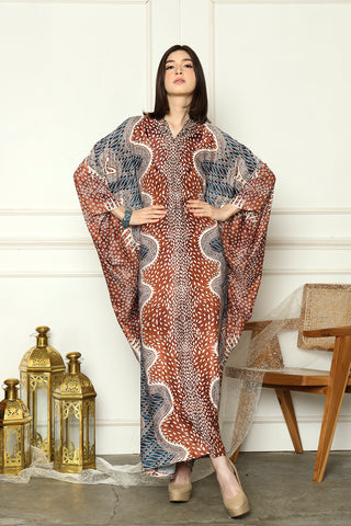 Bronze Batik Long Sleeve Kaftan