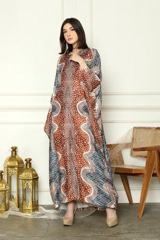 Bronze Batik Long Sleeve Kaftan