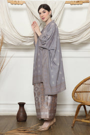 Ash Grey Ikat V-neck Sarong Set