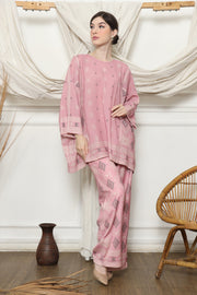 Pink Ikat R-neck Pants Set