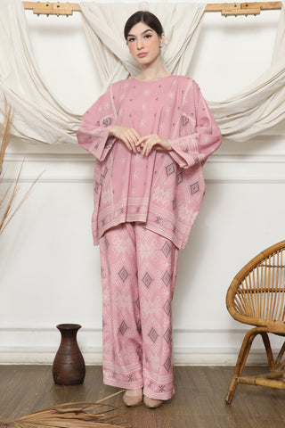 Pink Sumba R-neck Pant Set