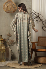 Army Green Ikat Short Kaftan