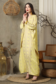 Yellow Ikat Long Kaftan