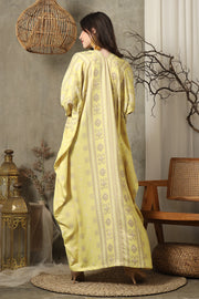 Yellow Ikat Long Kaftan