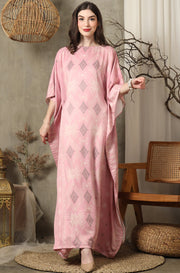 Cosmo Pink Ikat Short Kaftan