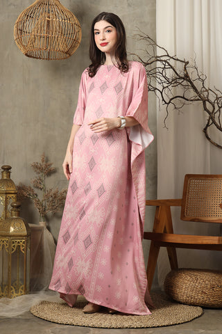 Cosmo Pink Ikat Short Kaftan