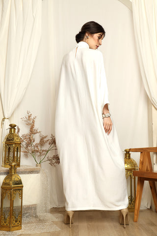 White High Collar Kaftan