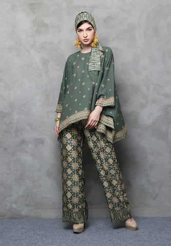 Kanzi Songket Pants Set Green