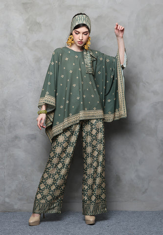 Kanzi Songket Pants Set Green