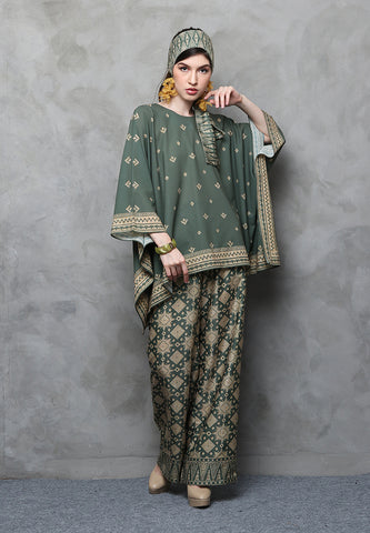 Kanzi Songket Pants Set Green