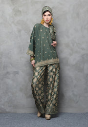 Kanzi Songket Pants Set Green