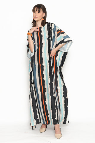 Kanzi Short Sleeve Stripe Kaftan