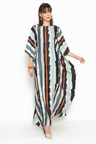 Kanzi Short Sleeve Stripe Kaftan