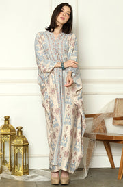 Nude Long Sleeve Songket Kaftan