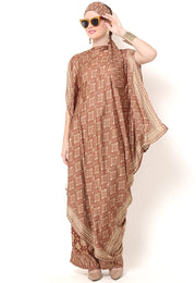 Kanzi Asymmetric Brown Tapis Kaftan