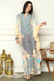Yellow Contemporer Batik Long Sleeve Kaftan