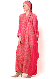 Kanzi Long Sleeve Pink Tapis Kaftan