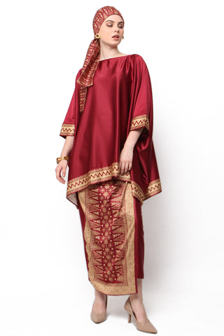 Kanzi Red Tunik Set with Sarong