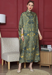 Green safari New Button Kaftan