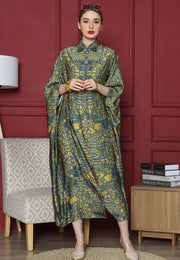 Green safari New Button Kaftan