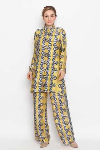 Yellow Abstract Pant Set