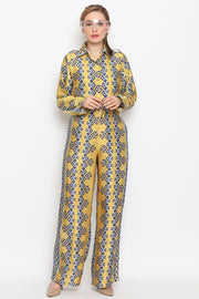 Yellow Abstract Pant Set