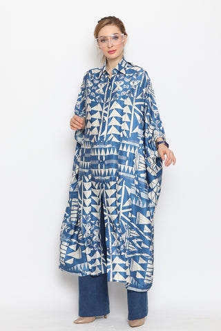 Blue Triangle New Button Kaftan