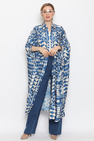 Blue Triangle New Button Kaftan